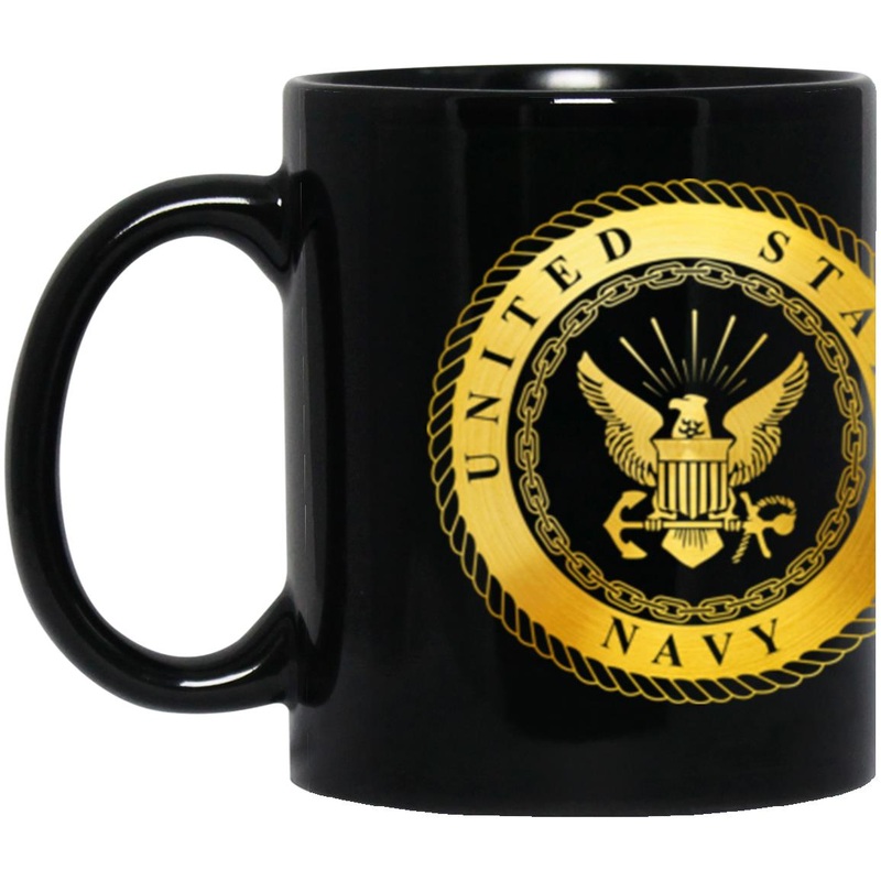 US Navy Naval Aircrew Warfare Specialist Metallic Gold Effect 11oz – 15oz Black Mug