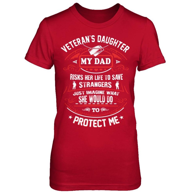 Military T-Shirt Proud A Veteran Daughter