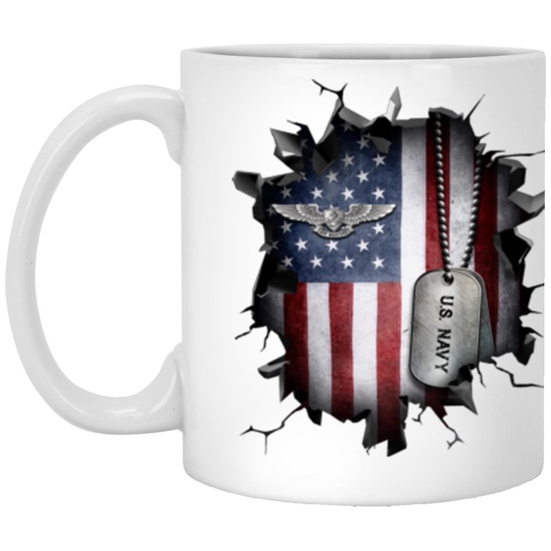 US Navy Enlisted Aviation Warfare Specialist 3D Break Effect Coffee Mug 11oz – 15oz White Mug